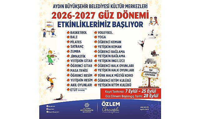 Aydın Büyükşehir Belediyesi Güz Dönemi Etkinlikleri Başlıyor